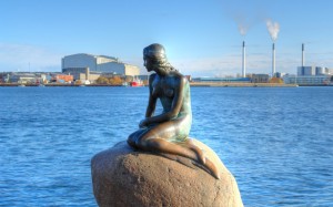 The Little Mermaid Statue in Copenhagen.