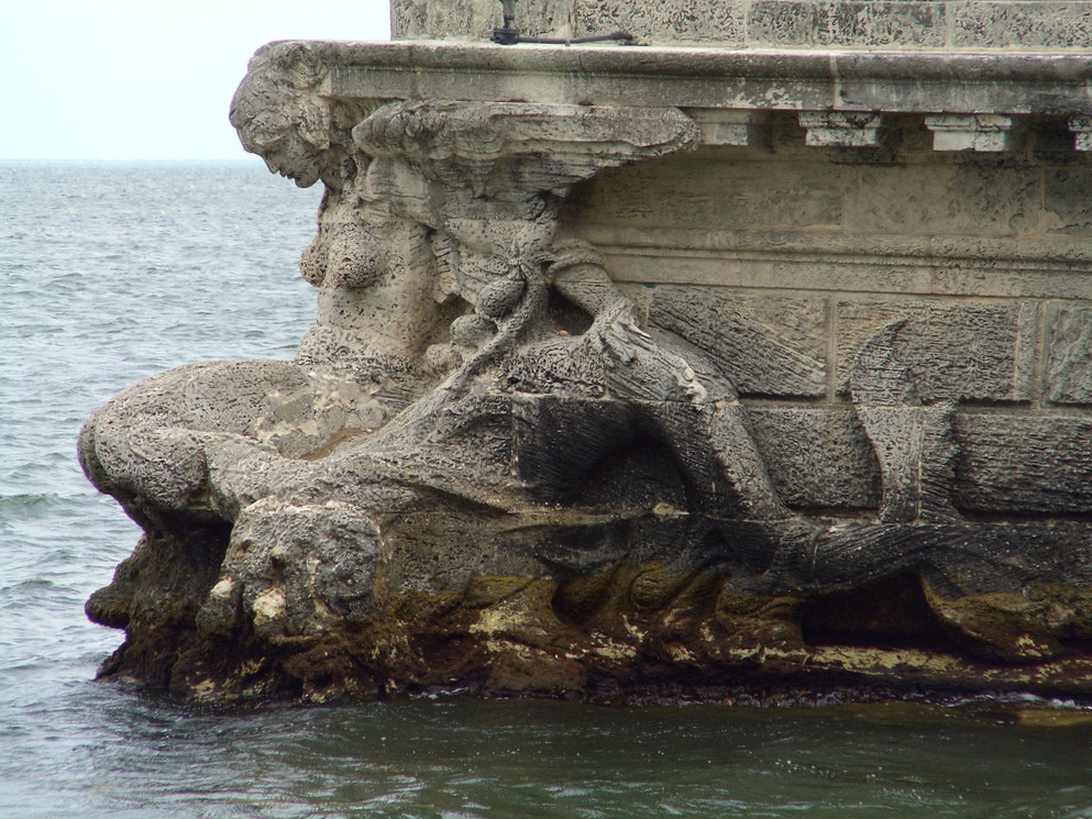 Vizcaya Stone Barge Stern Mermaid Vizcaya Stone Barge Stern Mermaid