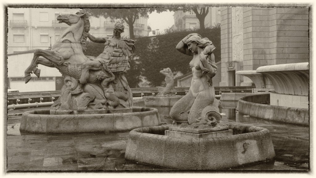 Mermaid Statues at Fonte Luminosa, Lisbon.